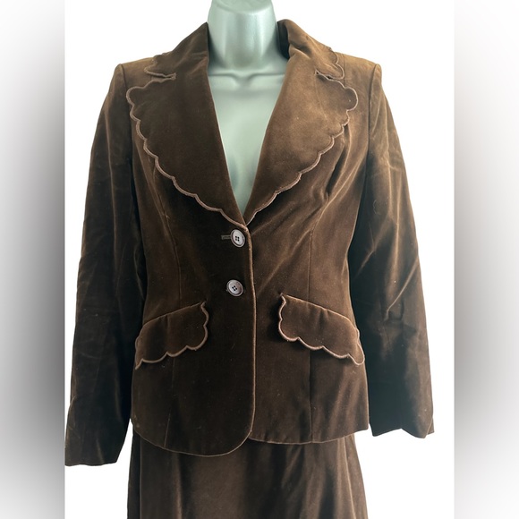 Stephen Marks Size 10 brown suede Vintage skirt suit - Picture 3 of 9